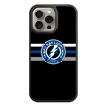 NHL Tampa Bay Lightning Phone Case For iPhone Samsung Galaxy Pixel - Tampa Bay Lightning Roundel Logo And Horizontal Stripes On Black Background