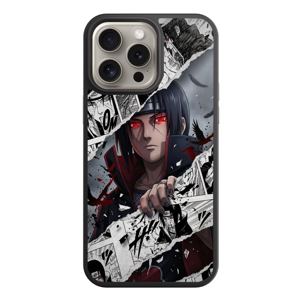 Naruto Itachi Phone Case For iPhone Samsung Galaxy Pixel - Itachi Uchiha Breaking Through Manga Collage Poster
