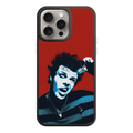 Yungblud Phone Case For iPhone Samsung Galaxy Pixel - Yungblud Stylized Blue Portrait On Textured Red Background