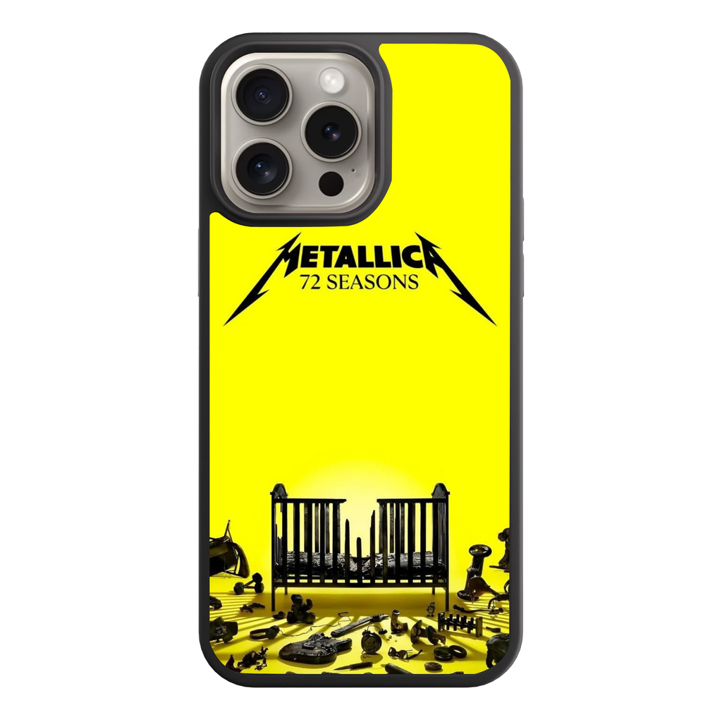 Metallica Phone Case For iPhone Samsung Galaxy Pixel - Metallica 72 Seasons Album Art On Yellow Background