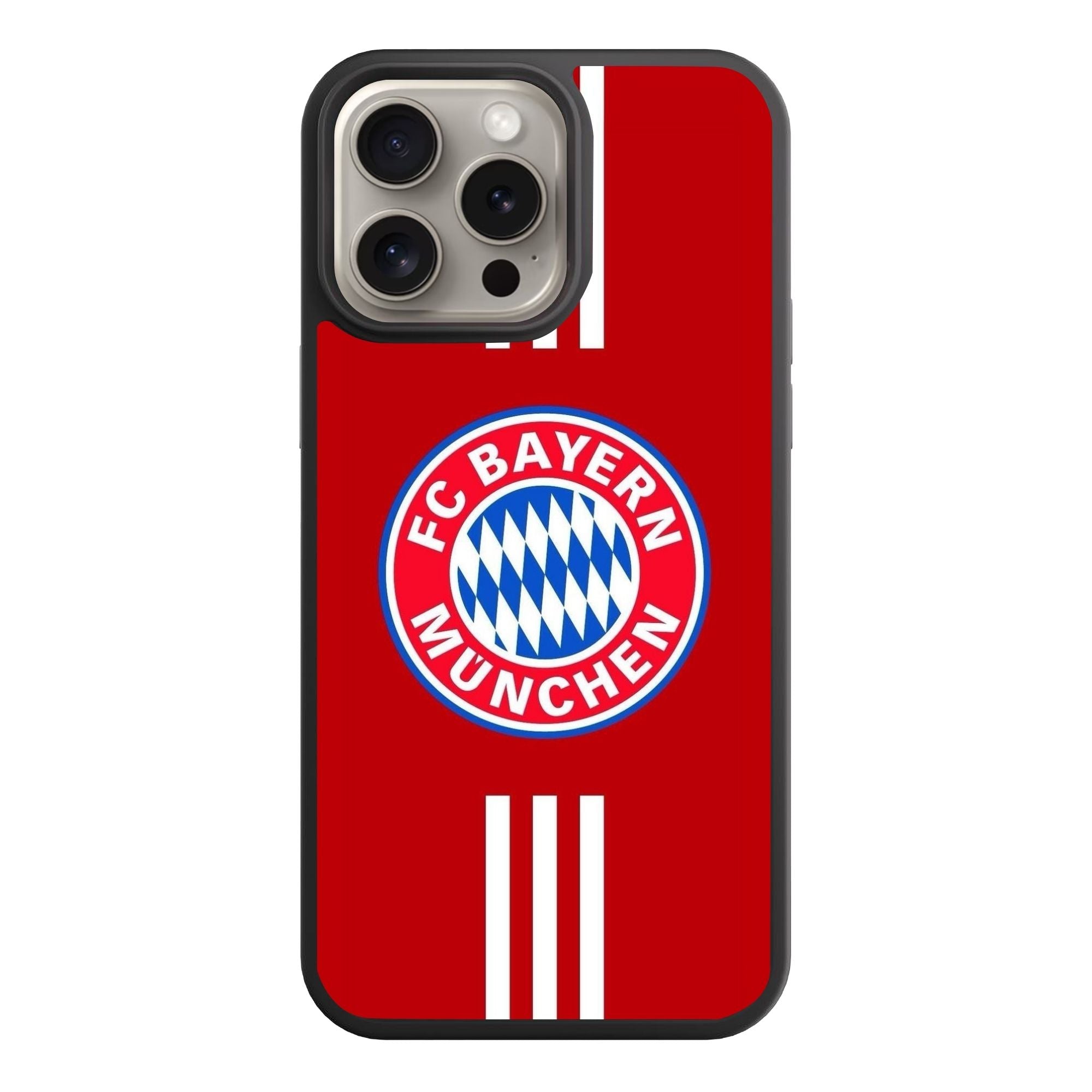 FC Bayern Munich Phone Case For iPhone Samsung Galaxy Pixel - FC Bayern Munich Logo On Red Background With White Stripes