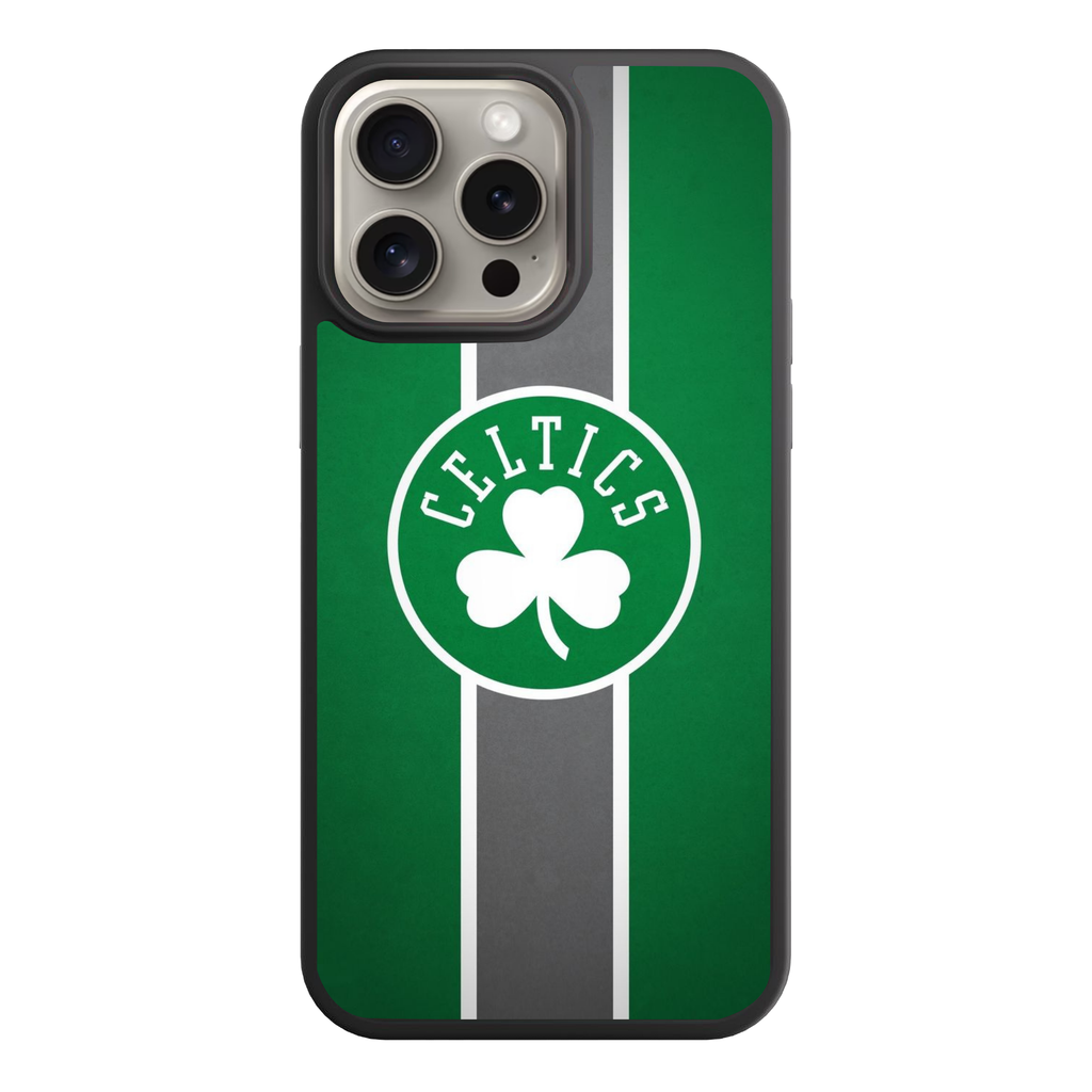 NBA Boston Celtics Phone Case For iPhone Samsung Galaxy Pixel - Boston Celtics The Vertical Shamrock Stripe Poster