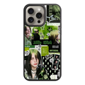 Billie Eilish Phone Case For iPhone Samsung Galaxy Pixel - Billie Eilish Mixed Photo Collage Layout On Dark Green Background