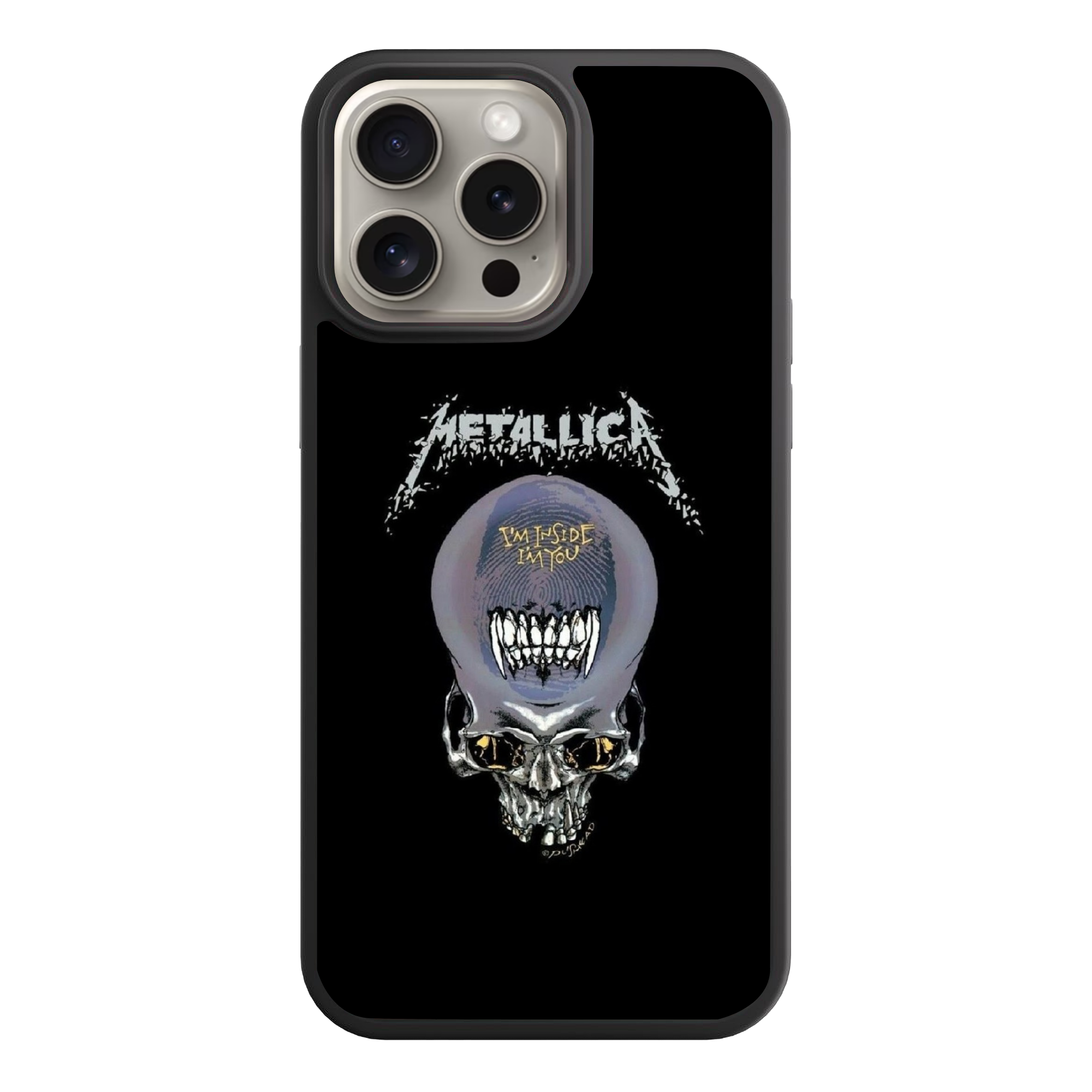 Metallica Phone Case For iPhone Samsung Galaxy Pixel - Metallica Im Inside Im You Pushead Skull On Black Background