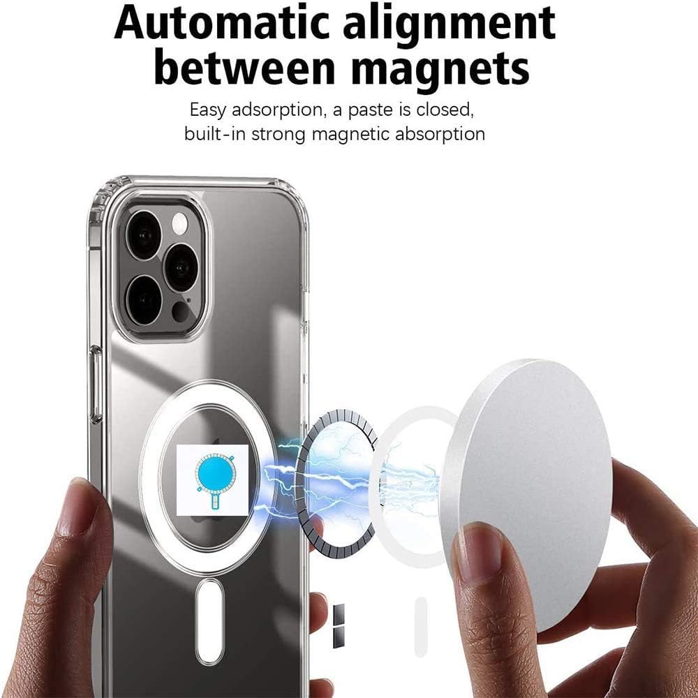 2-Pack MagSafe Magnetic Sticker Universal N52 Strong Magnetic Ring for Wireless Charging Conversion