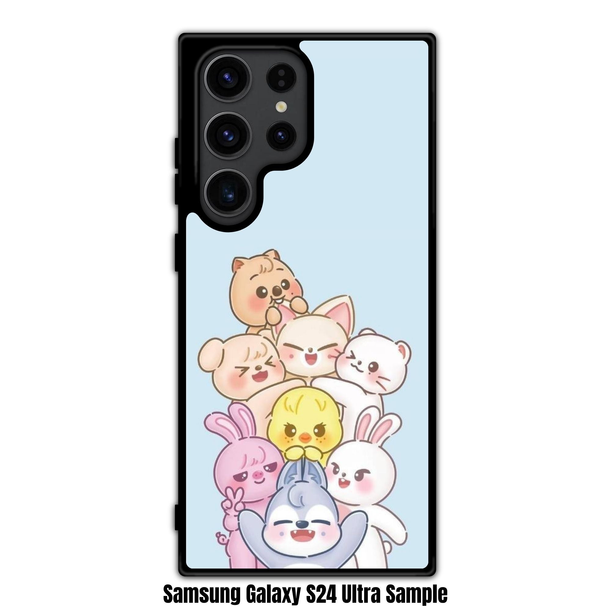 Stray Kids Phone Case For iPhone Samsung Galaxy Pixel - SKZOO Chibi Animal Tower On Light Blue Background