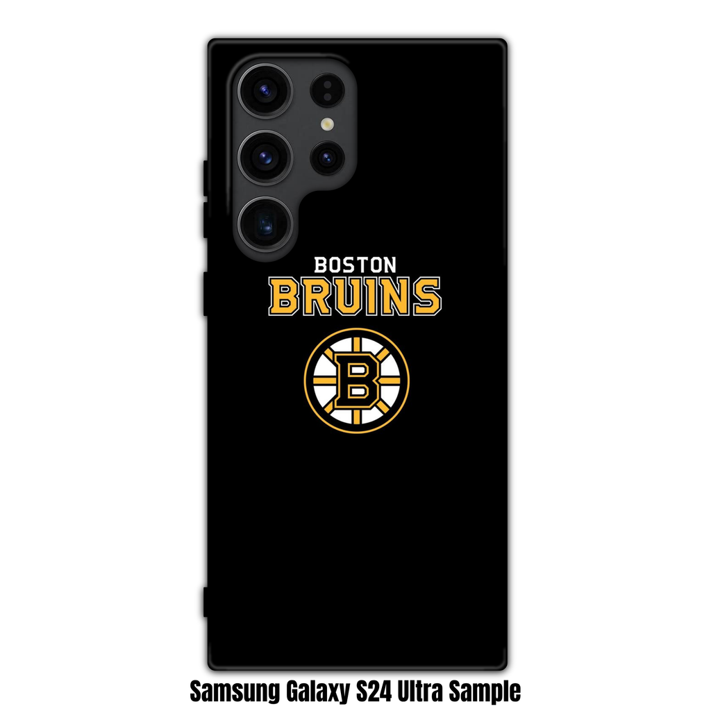 NHL Boston Bruins Phone Case For iPhone Samsung Galaxy Pixel - Boston Bruins Logo And Wordmark On Black Background