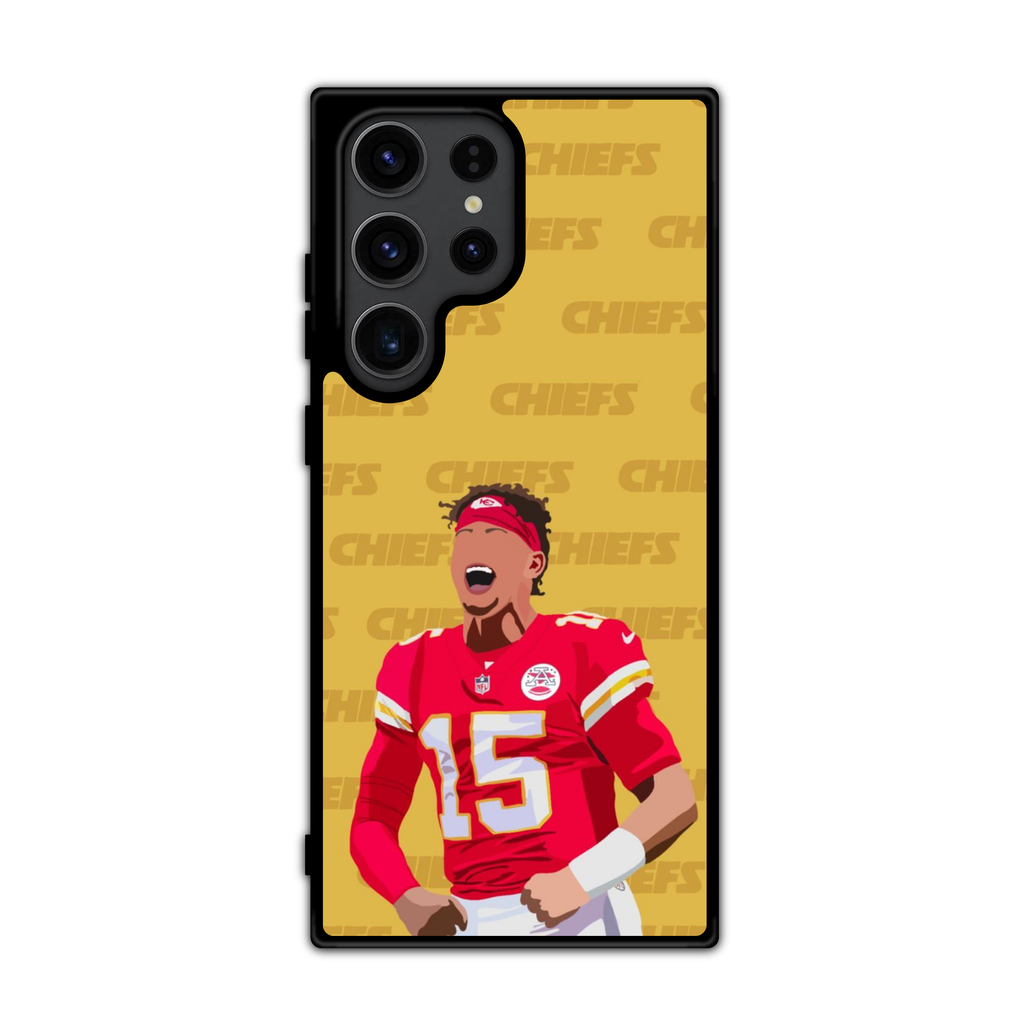 NFL Kansas City Chiefs Phone Case For iPhone Samsung Galaxy Pixel - Kansas City Chiefs Patrick Mahomes Minimalist Art On Gold Background