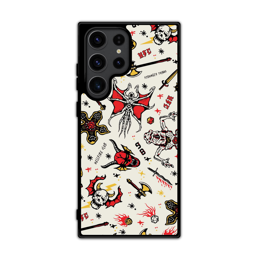 Stranger Things Phone Case For iPhone Samsung Galaxy Pixel - Stranger Things Hellfire Club Tattoo Style Art