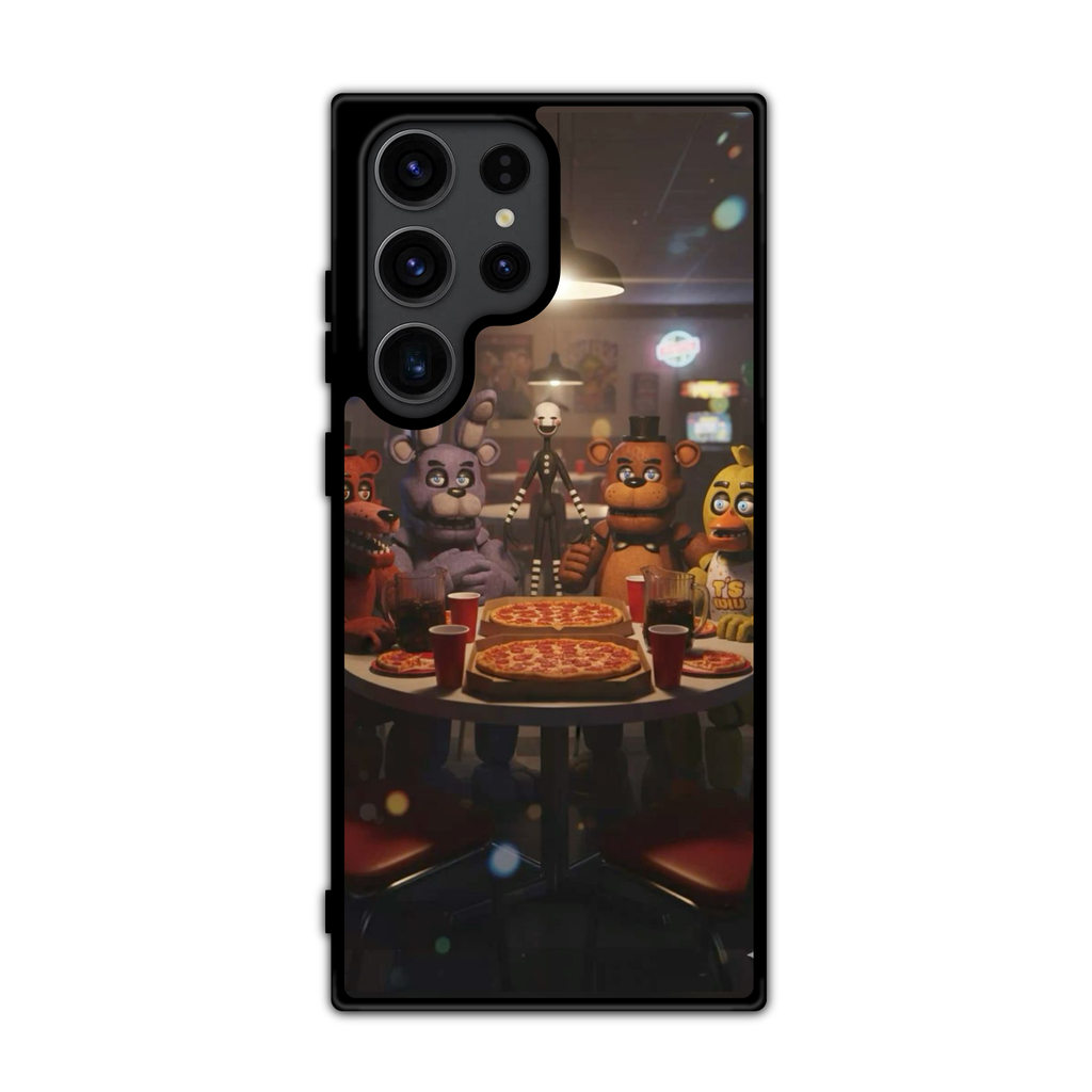 Five Nights At Freddys Phone Case For iPhone Samsung Galaxy Pixel - Characters Sit At Pizza Table Poster