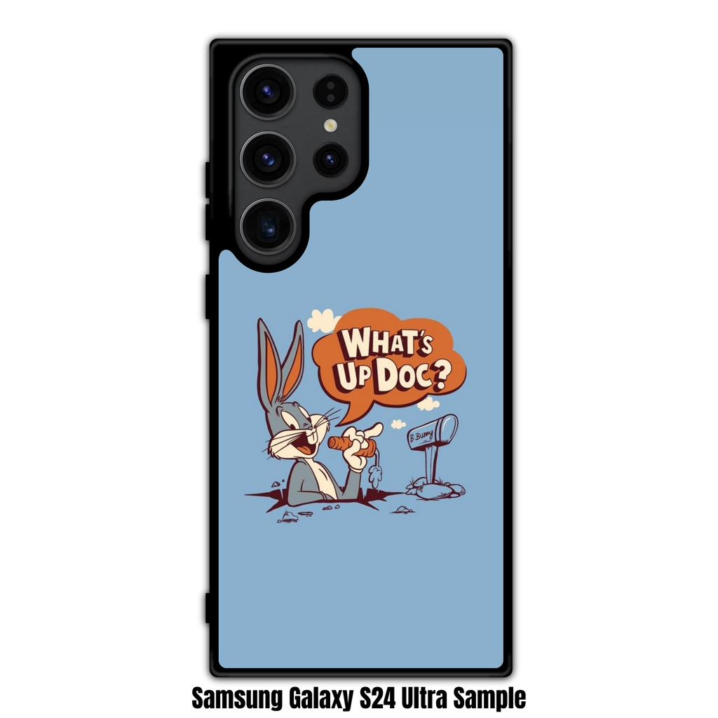 Looney Tunes Bugs Bunny Phone Case For iPhone Samsung Galaxy Pixel - Bugs Bunny Peeking From Hole With Mailbox On Light Blue Background