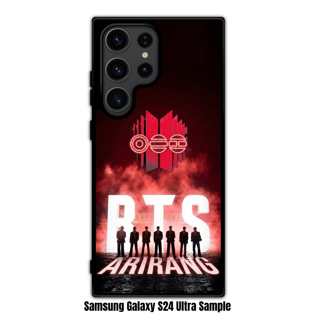 BTS Phone Case For iPhone Samsung Galaxy Pixel - BTS Arirang Silhouette Poster On Red Smokey Background