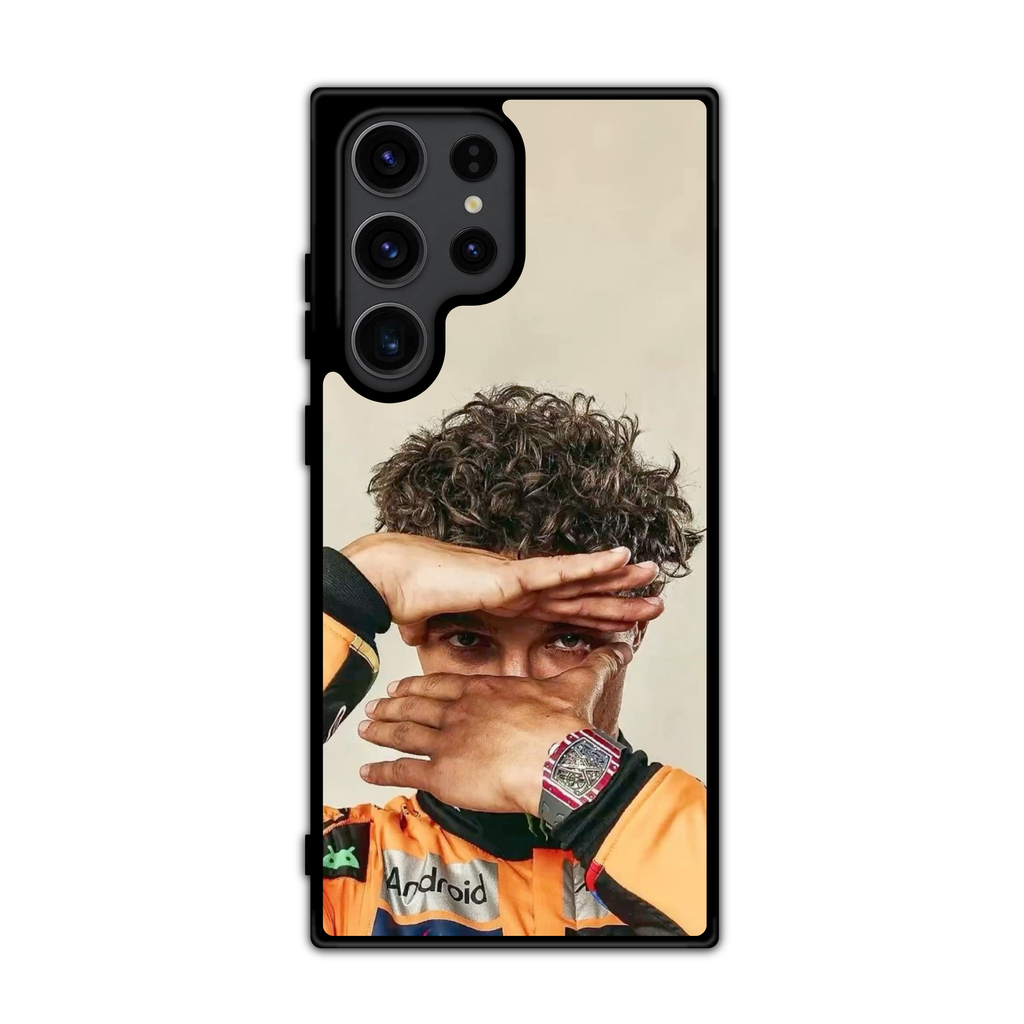 F1 Formula 1 Lando Norris Phone Case For iPhone Samsung Galaxy Pixel - Lando Norris The Focus Of A Champion Hands Framing Eyes Poster