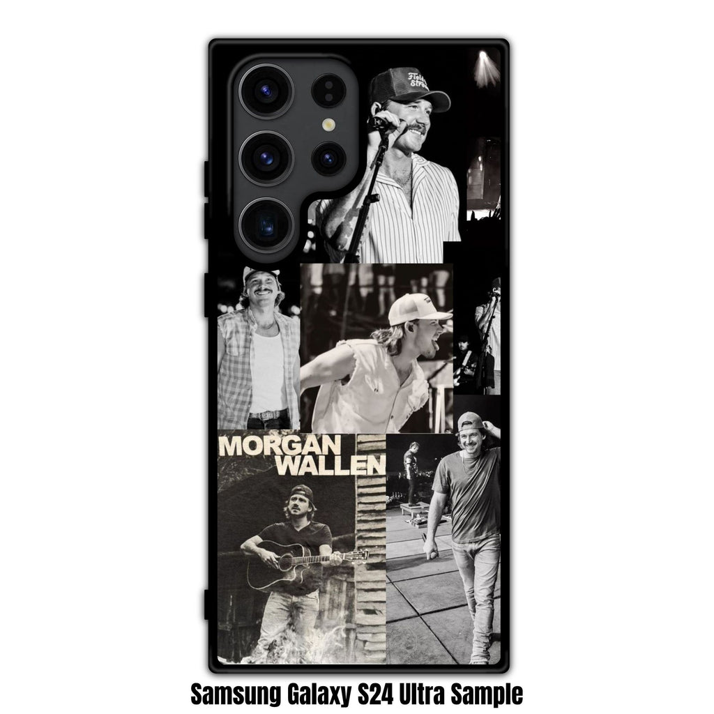 Morgan Wallen Phone Case For iPhone Samsung Galaxy Pixel - Morgan Wallen Country Music Concert Collage In Black Background