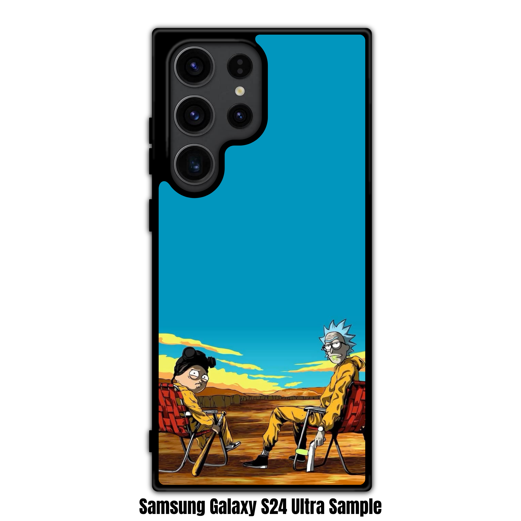 Rick And Morty Phone Case For iPhone Samsung Galaxy Pixel - Rick And Morty As Jesse Pinkman And Walter White On Desert Background