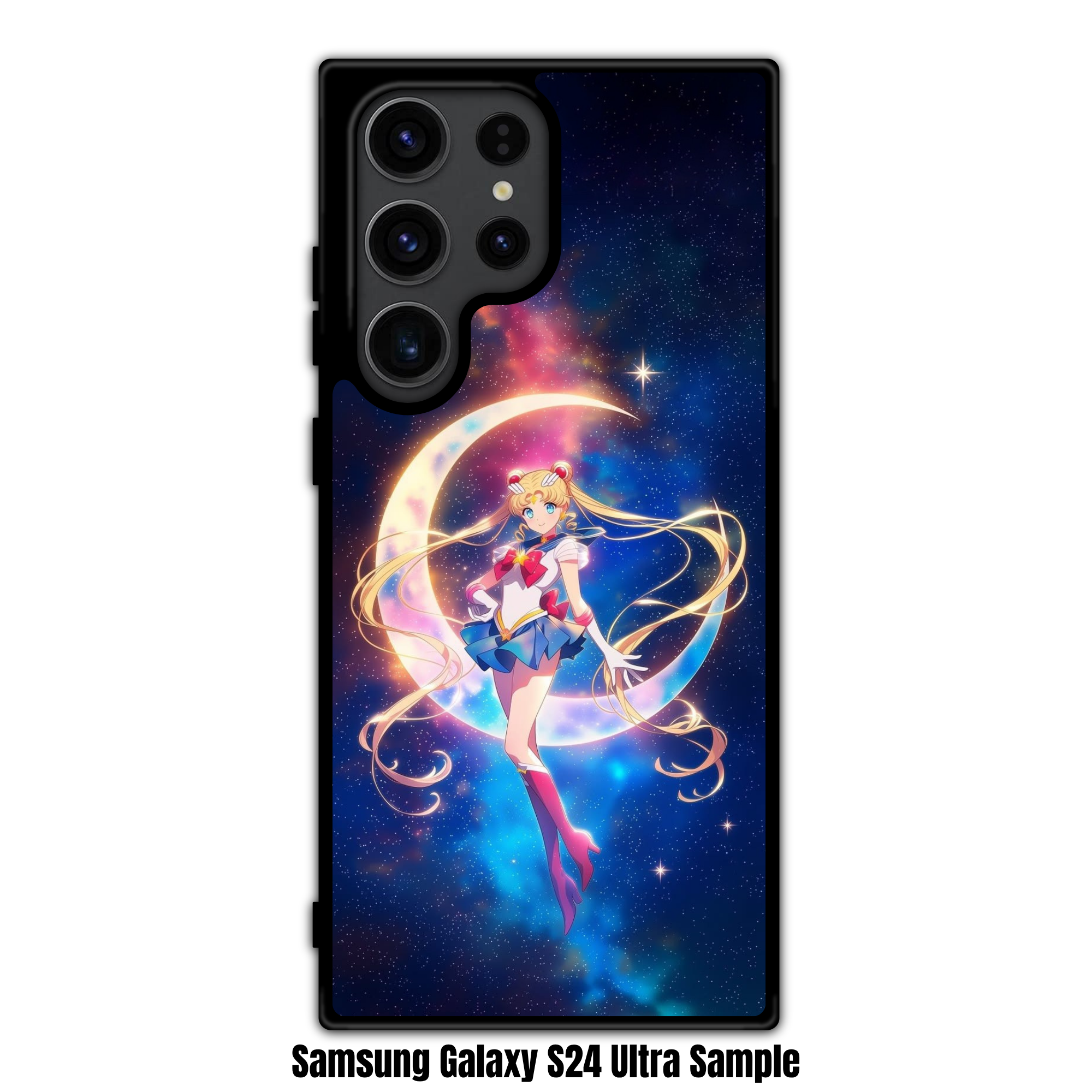 Sailor Moon Phone Case For iPhone Samsung Galaxy Pixel - Sailor Moon Floating Portrait On Vibrant Cosmic Galaxy Background