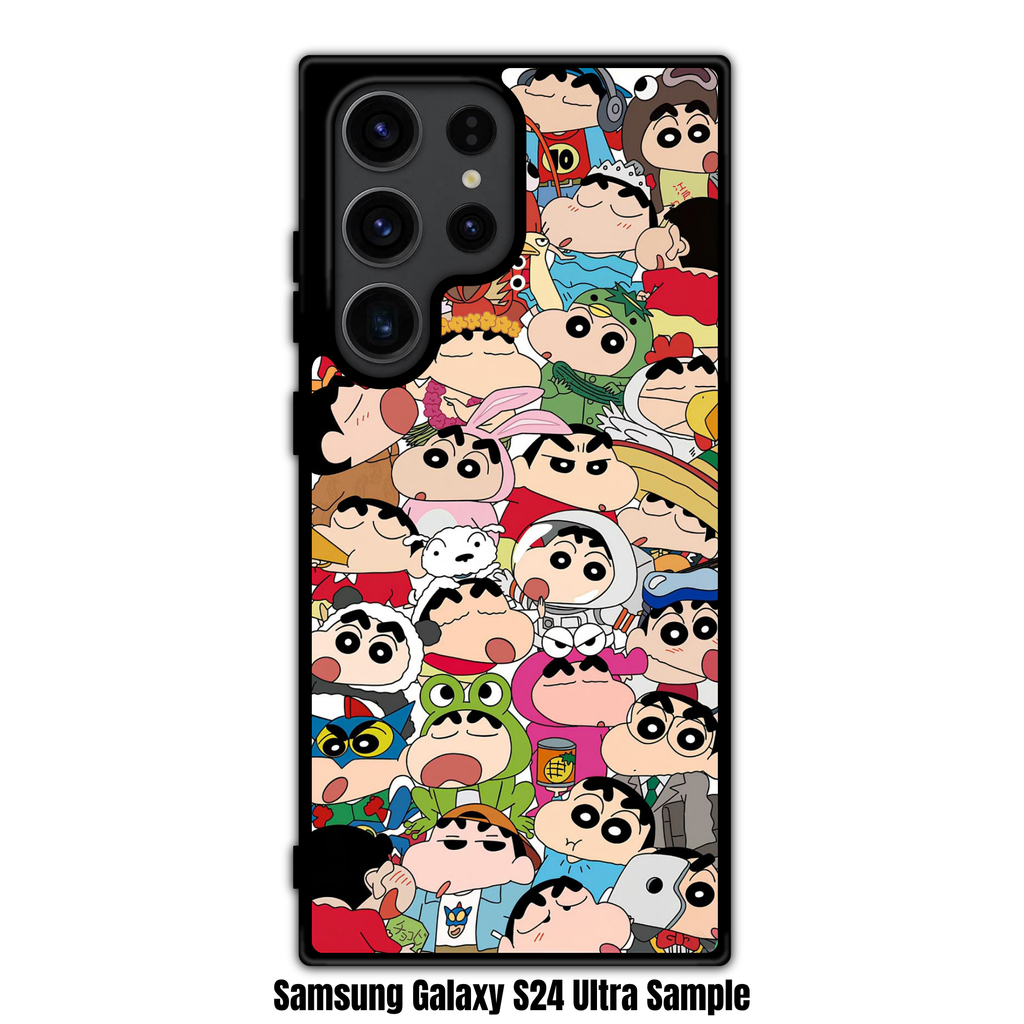 Crayon Shin Chan Phone Case For iPhone Samsung Galaxy Pixel - Crayon Shin Chan Diverse Costumes Collage On White Background