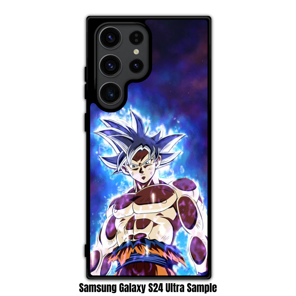 Dragon Ball Goku Phone Case For iPhone Samsung Galaxy Pixel - Mastered Ultra Instinct Son Goku Art With Blue Glowing Aura On Purple And Black Background