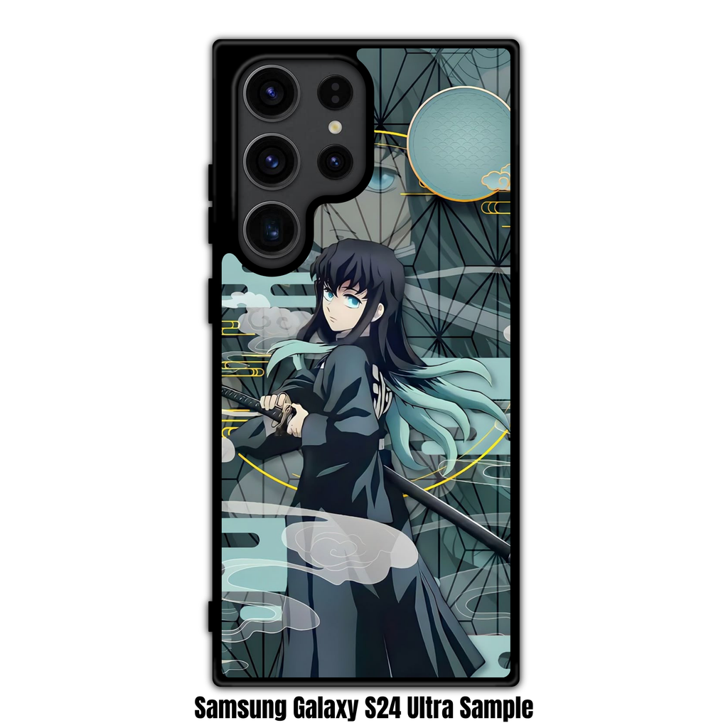 Demon Slayer Muichiro Phone Case For iPhone Samsung Galaxy Pixel - Muichiro Tokito The Mist Hashira Geometric Aesthetic Poster