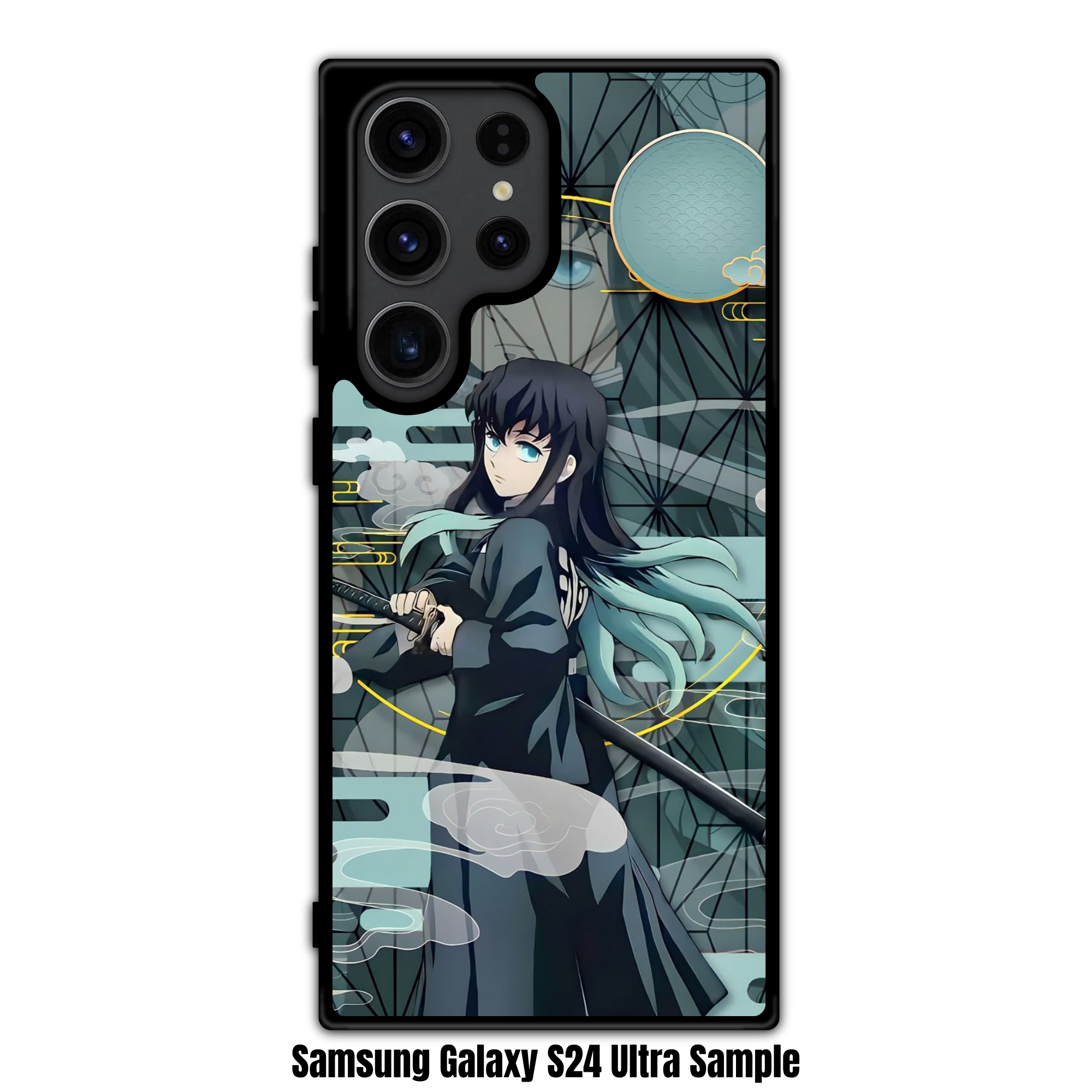 Demon Slayer Muichiro Phone Case For iPhone Samsung Galaxy Pixel - Muichiro Tokito The Mist Hashira Geometric Aesthetic Poster
