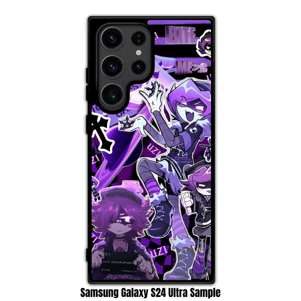 Murder Drones Uzi Phone Case For iPhone Samsung Galaxy Pixel - Uzi Doorman Purple Aesthetic Collage