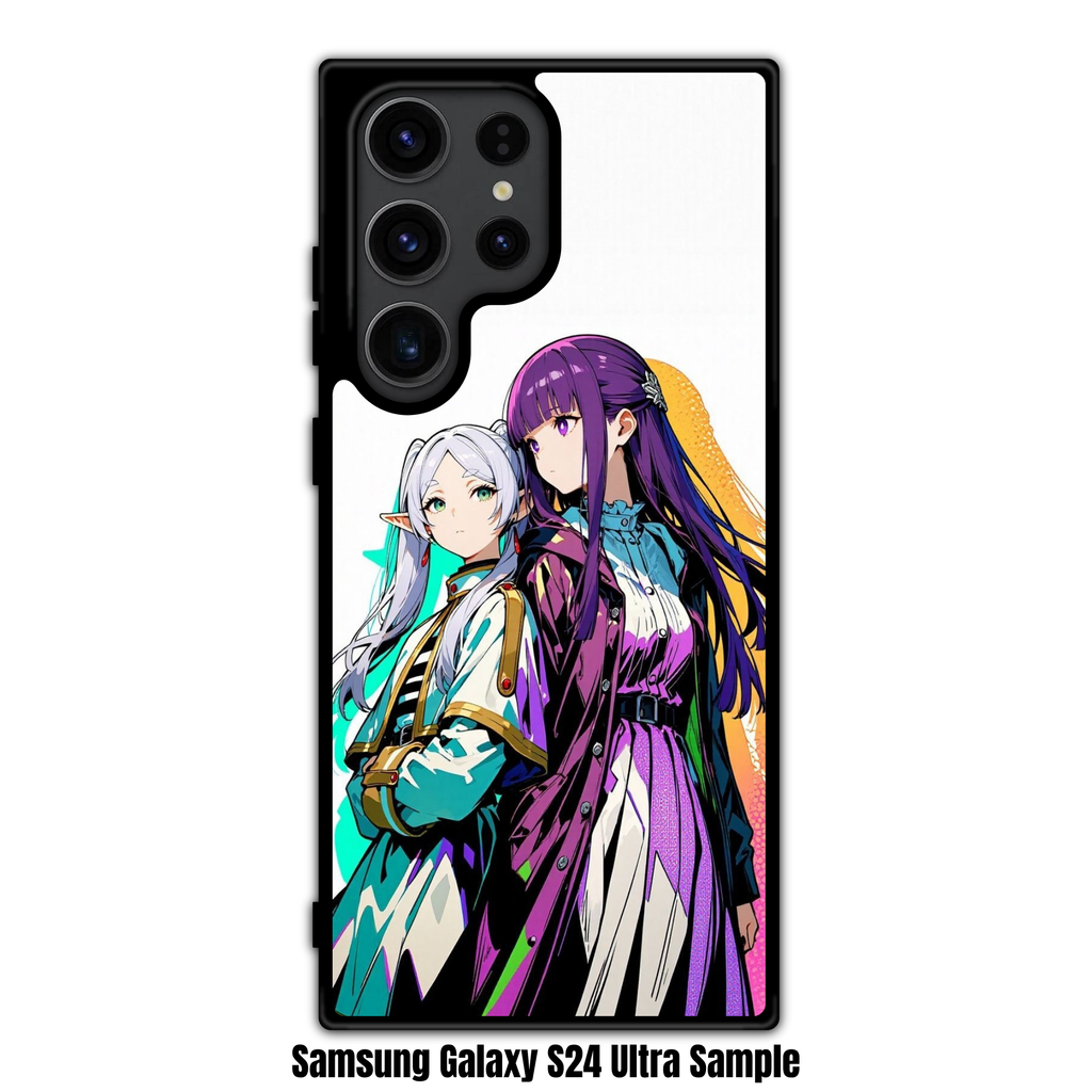 Frieren Beyond Journeys End Phone Case For iPhone Samsung Galaxy Pixel - Frieren And Fern Back To Back On White Background