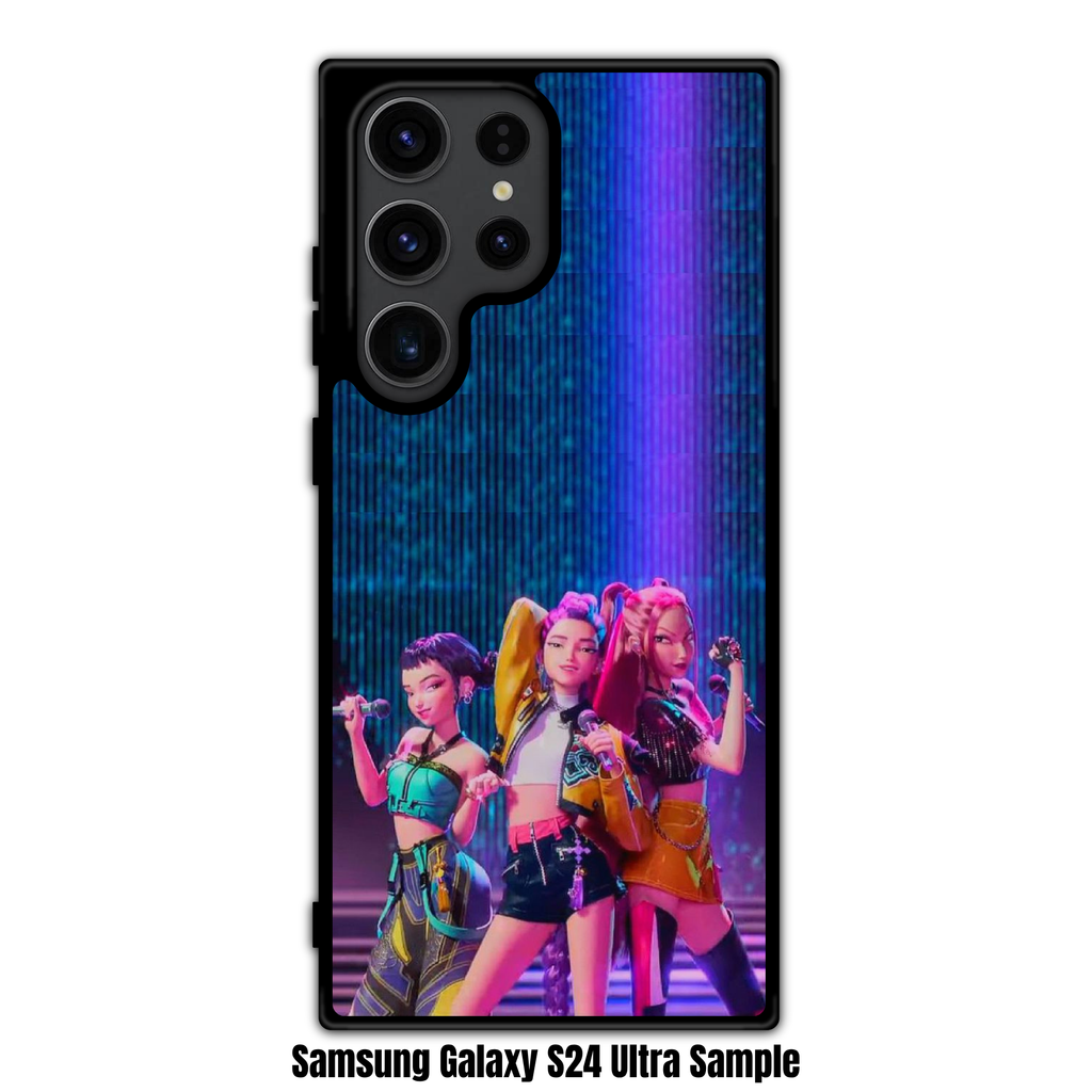 KPop Demon Hunters Phone Case For iPhone Samsung Galaxy Pixel - HUNTRIX On Stage Neon Performance Poster
