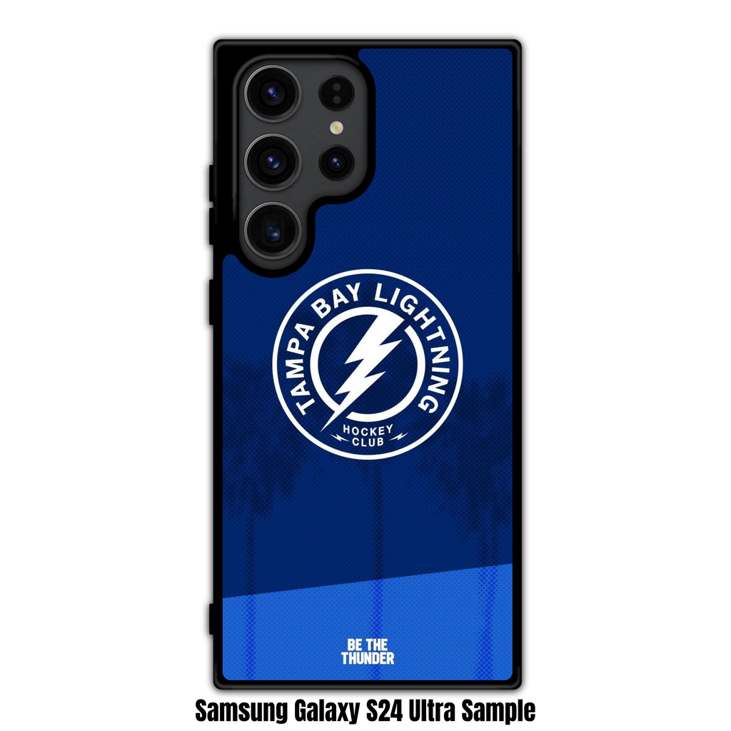 NHL Tampa Bay Lightning Phone Case For iPhone Samsung Galaxy Pixel - Tampa Bay Lightning Roundel Logo And Be The Thunder Slogan On Blue Background