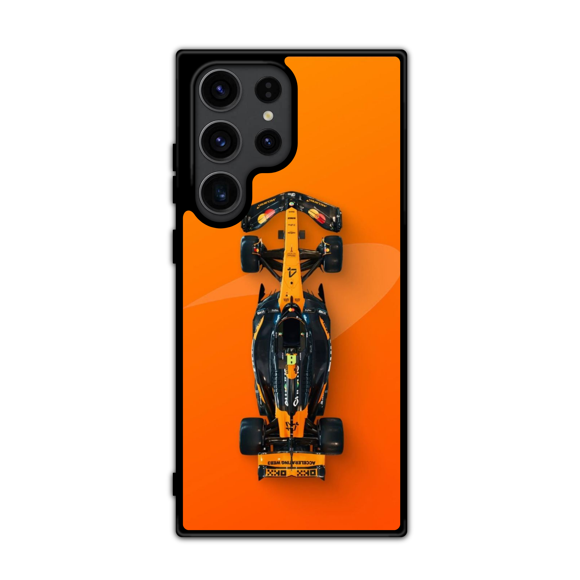 F1 Formula 1 Lando Norris Phone Case For iPhone Samsung Galaxy Pixel - Lando Norris MCL38 Race Car Orange Background Art