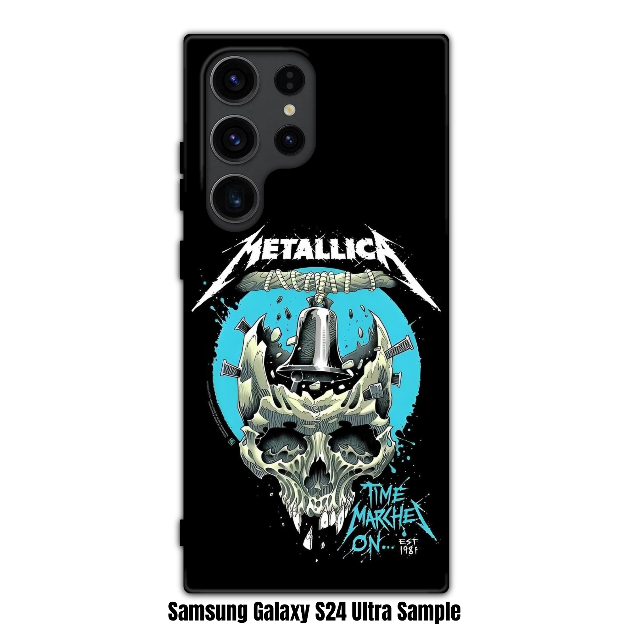 Metallica Phone Case For iPhone Samsung Galaxy Pixel - Metallica For Whom The Bell Tolls Skull On Black Background