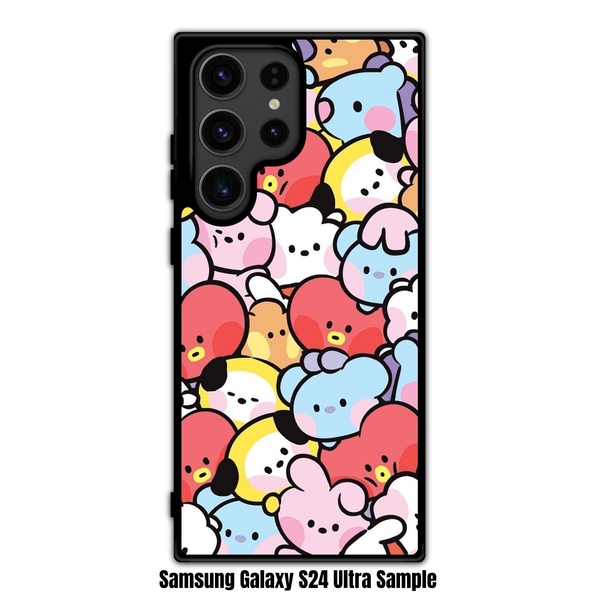 BTS Phone Case For iPhone Samsung Galaxy Pixel - BT21 Character Collage Wallpaper Pattern