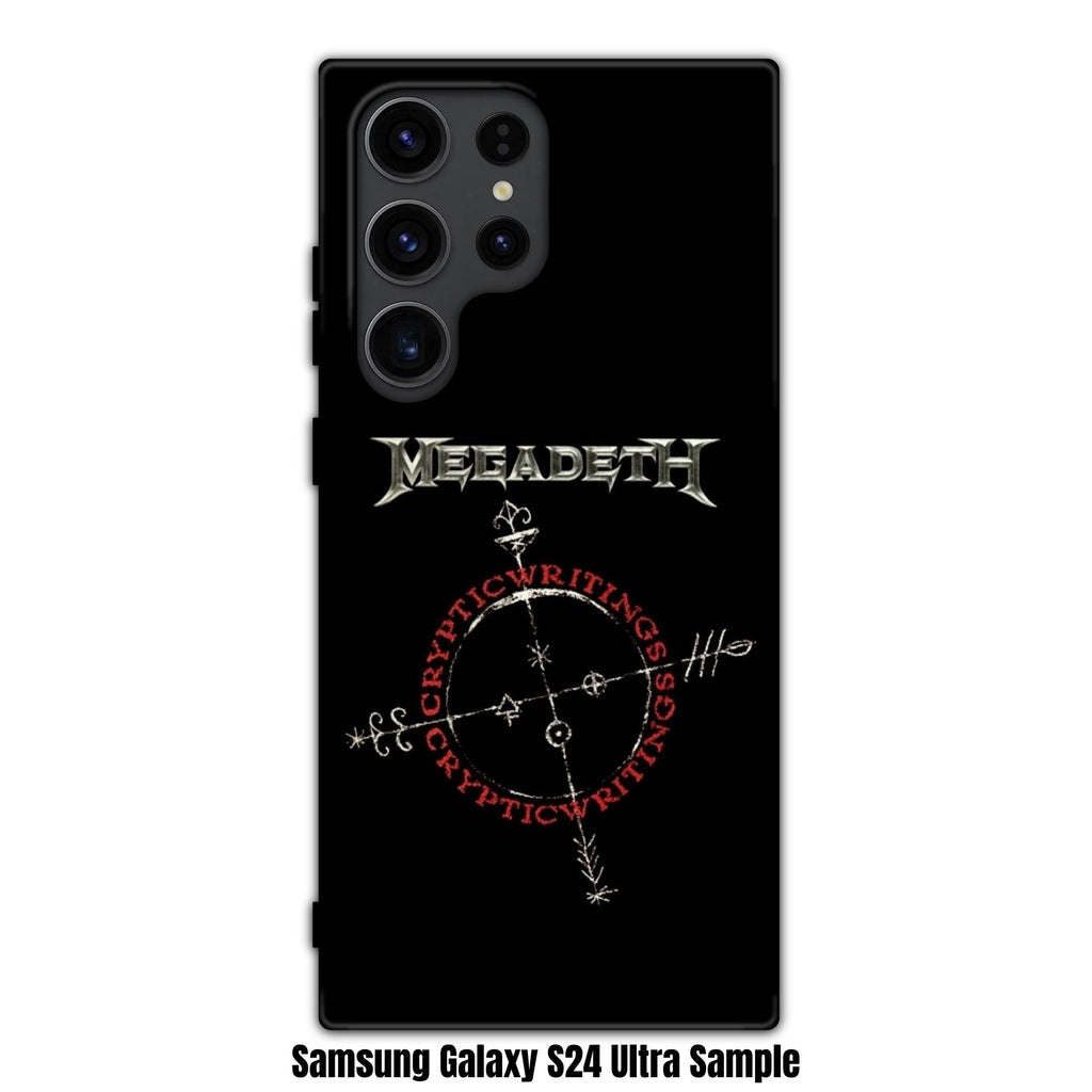 Megadeth Phone Case For iPhone Samsung Galaxy Pixel - Megadeth Metallic Logo And Cryptic Writings Symbol On Black Background