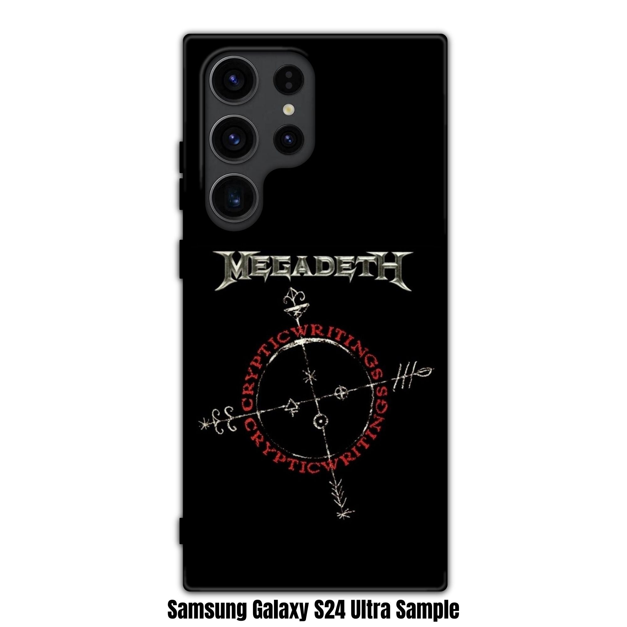 Megadeth Phone Case For iPhone Samsung Galaxy Pixel - Megadeth Metallic Logo And Cryptic Writings Symbol On Black Background