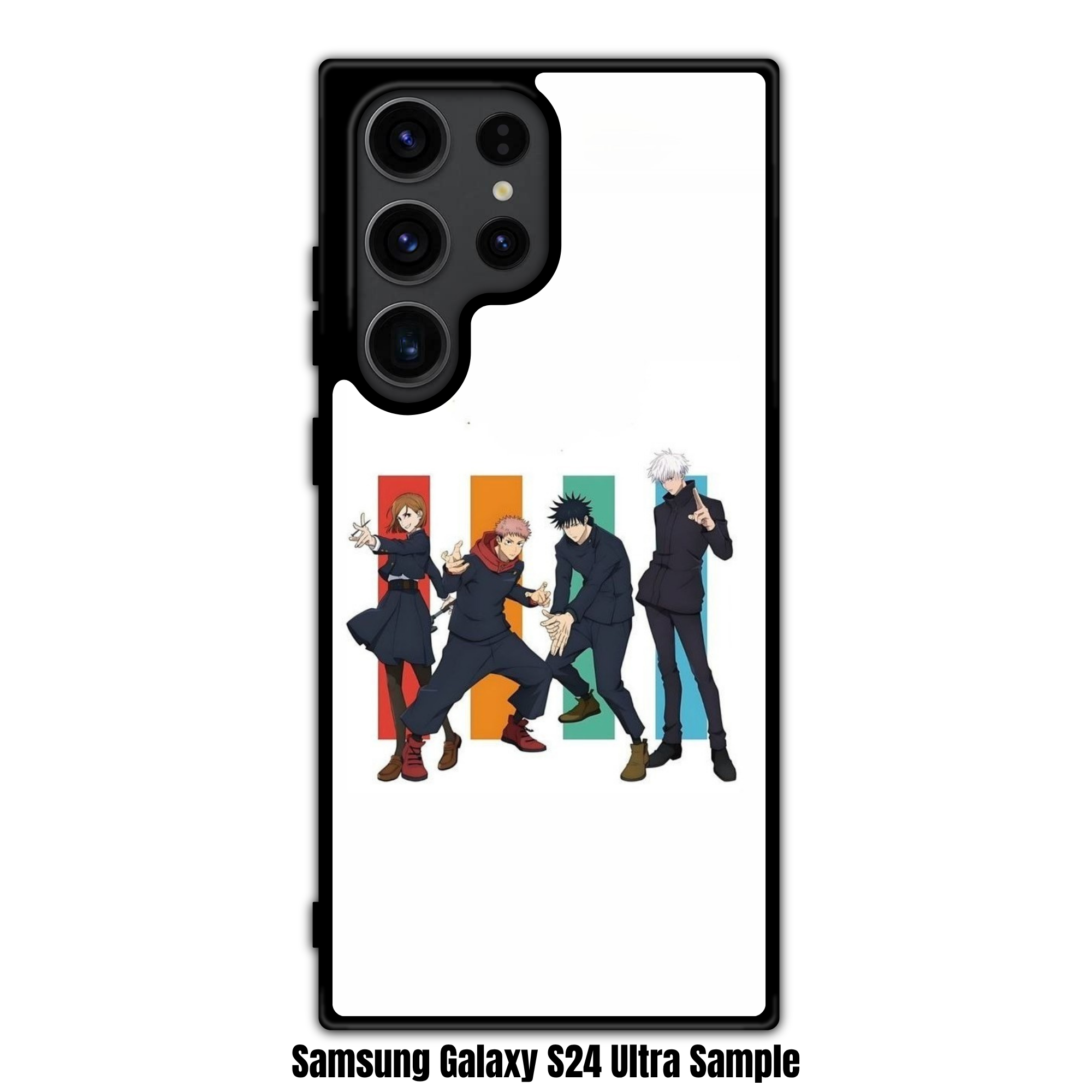 Jujutsu Kaisen Phone Case For iPhone Samsung Galaxy Pixel - Jujutsu Kaisen Team 7 Minimalist Color Strips On White Background