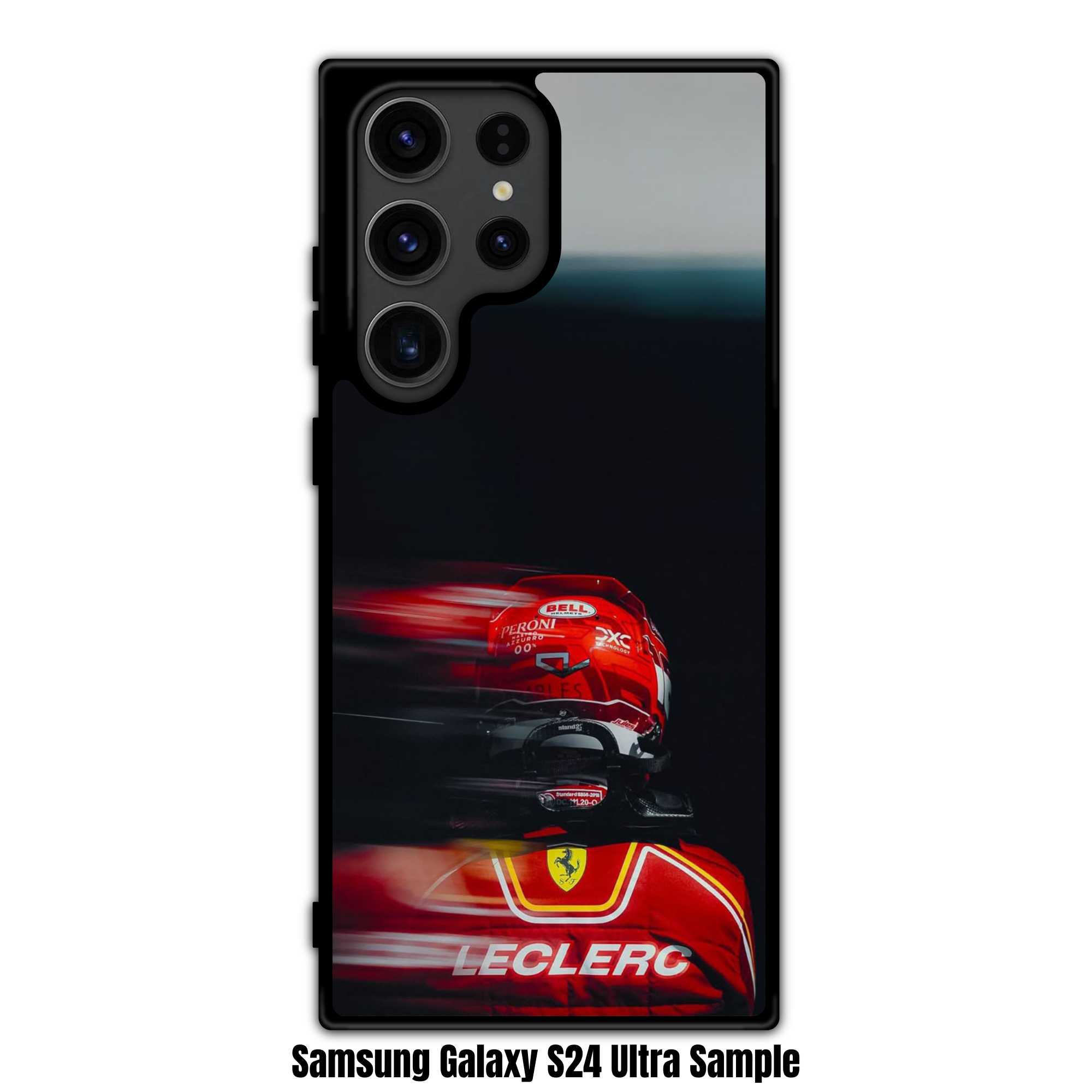 F1 Formula 1 Charles Leclerc Phone Case For iPhone Samsung Galaxy Pixel - Charles Leclerc Back Portrait And Red Blur On Dark Background