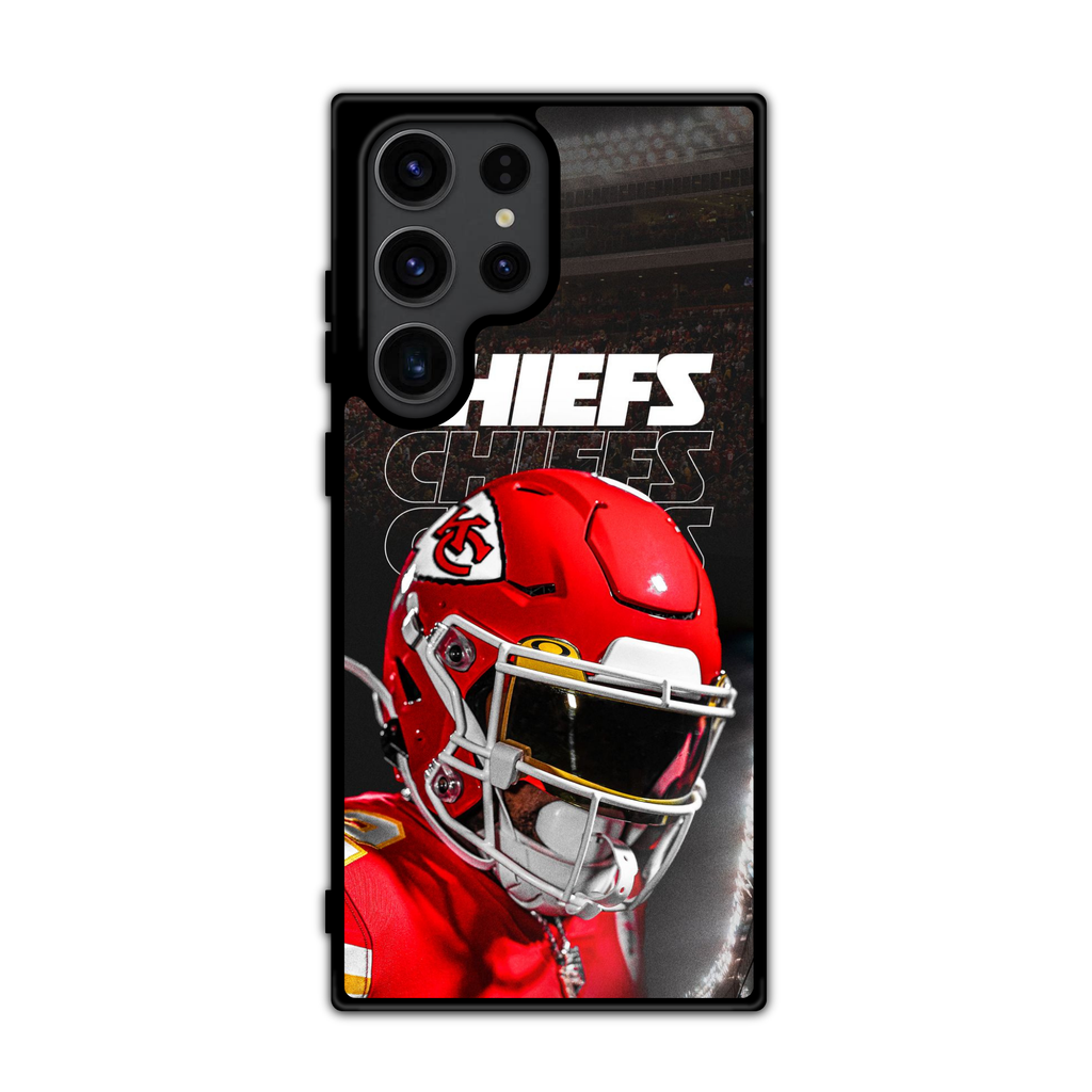 NFL Kansas City Chiefs Phone Case For iPhone Samsung Galaxy Pixel - Kansas City Chiefs Helmet And Logo On Stadium Background