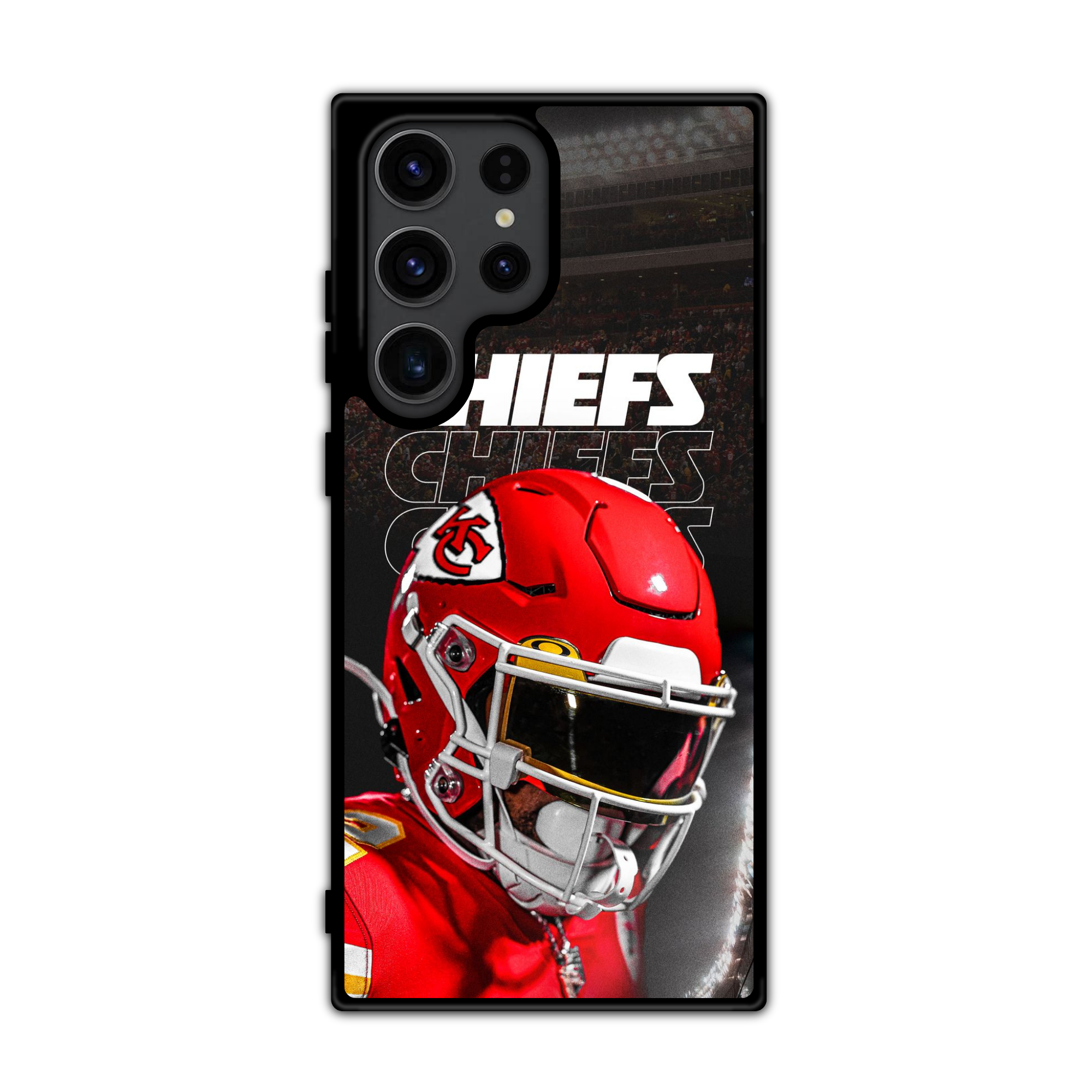 NFL Kansas City Chiefs Phone Case For iPhone Samsung Galaxy Pixel - Kansas City Chiefs Helmet And Logo On Stadium Background