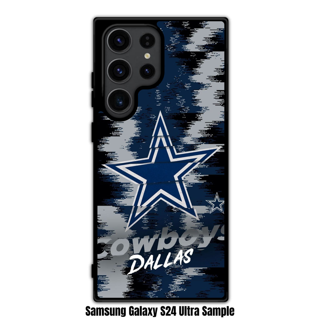 NFL Dallas Cowboys Phone Case For iPhone Samsung Galaxy Pixel - Dallas Cowboys Logo And Wordmark On Pixelated Textured Background