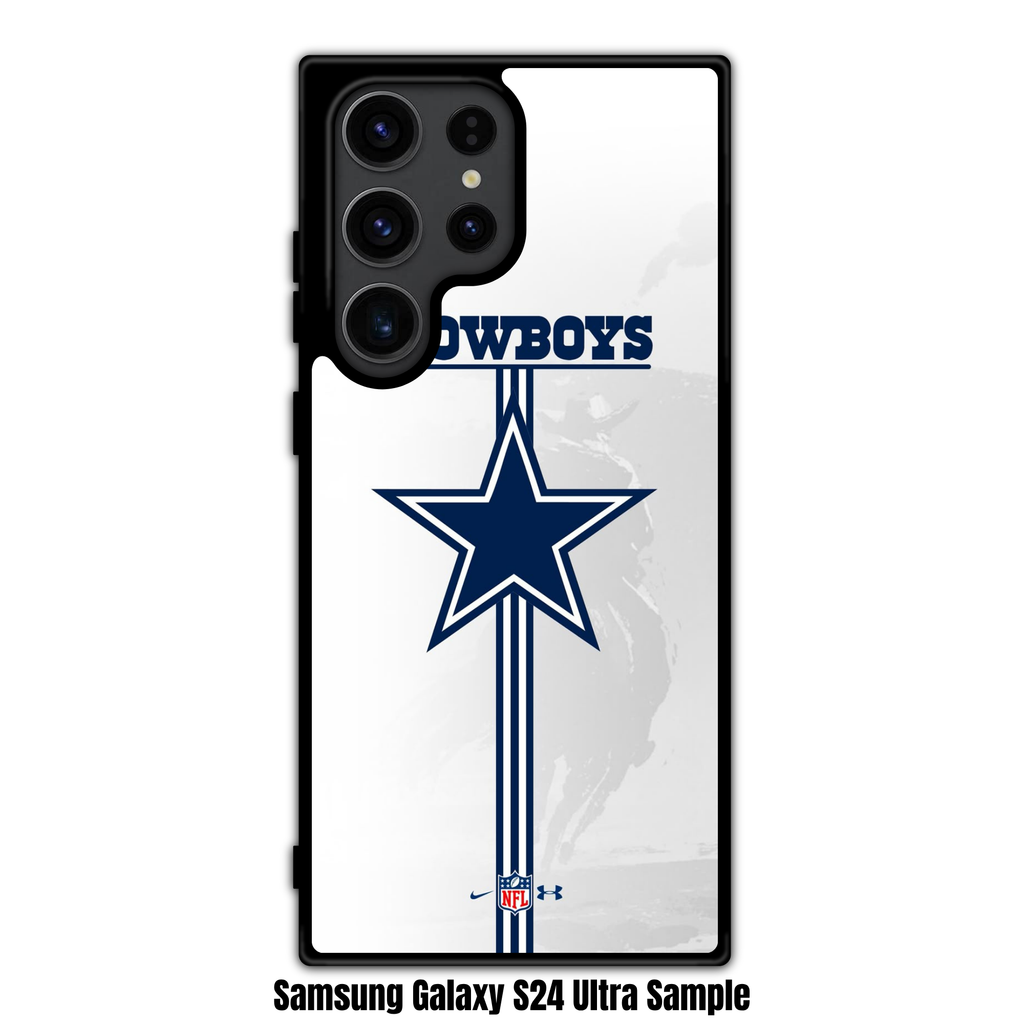 NFL Dallas Cowboys Phone Case For iPhone Samsung Galaxy Pixel - Dallas Cowboys Logo And Vertical Stripes On White Background