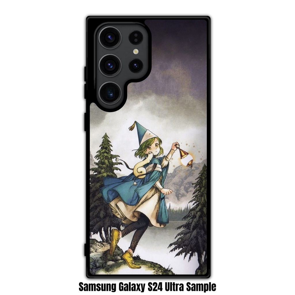 Witch Hat Atelier Coco Phone Case For iPhone Samsung Galaxy Pixel - Coco Holding A Glowing Lantern In Front Of Cloudy Mountain Background