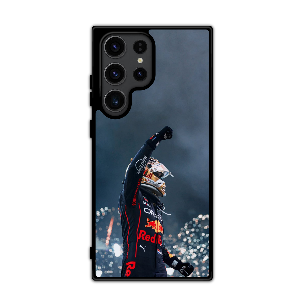 F1 Formula 1 Max Verstappen Phone Case For iPhone Samsung Galaxy Pixel - Max Verstappen Salute Waist Up Poster