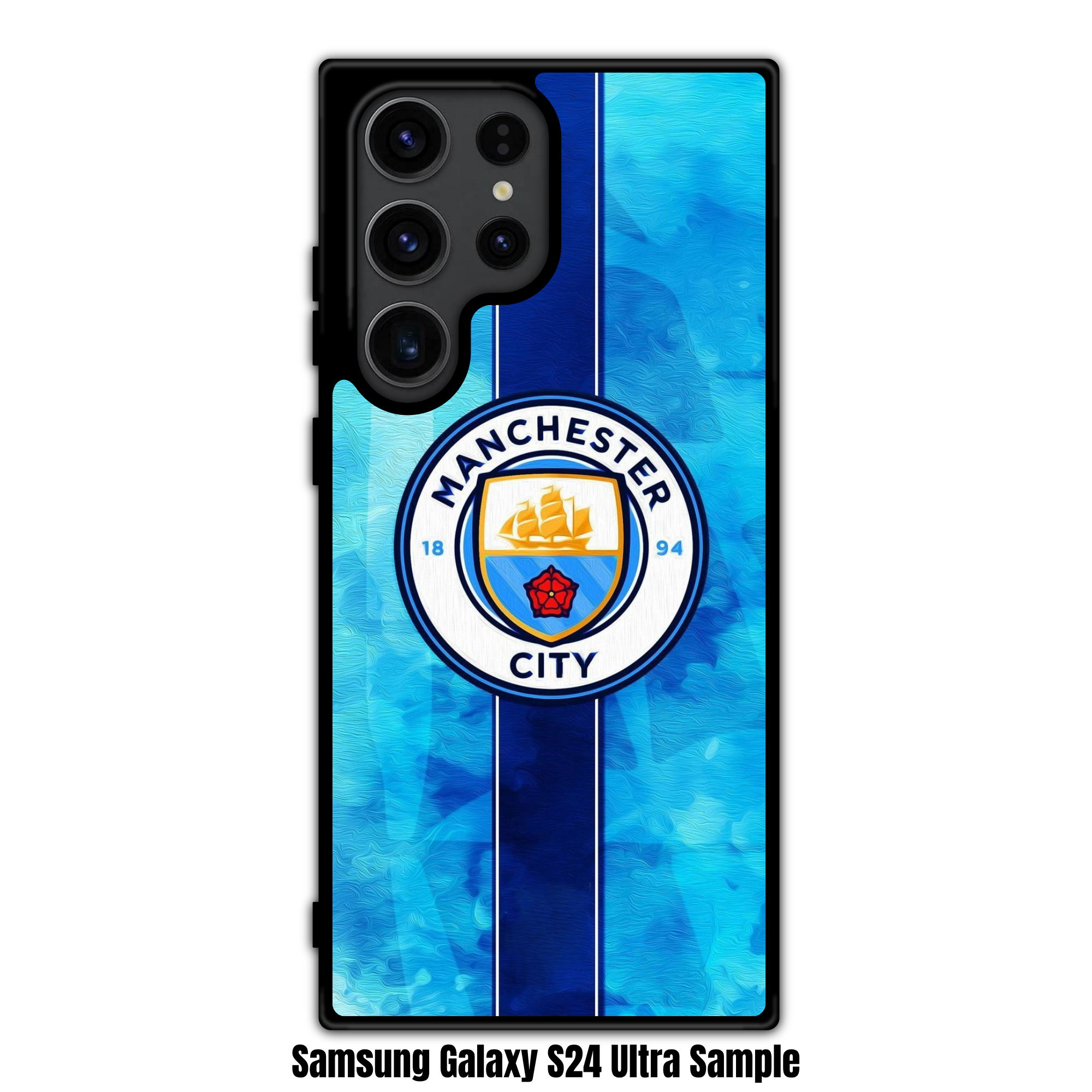 Manchester City FC Phone Case For iPhone Samsung Galaxy Pixel - Manchester City FC Manchester City FC Crest On Sky Blue Watercolor Background
