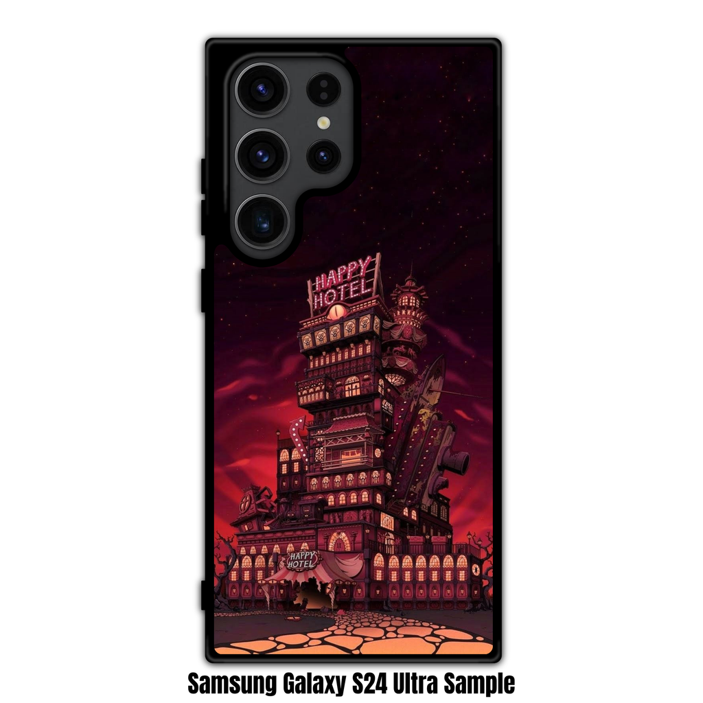 Hazbin Hotel Phone Case For iPhone Samsung Galaxy Pixel - The Happy Hotel Building On Red Sky Background
