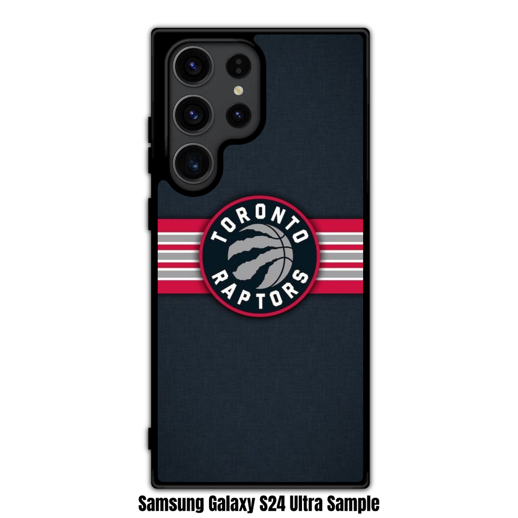 NBA Toronto Raptors Phone Case For iPhone Samsung Galaxy Pixel - Toronto Raptors Logo And Horizontal Stripes On Black Background