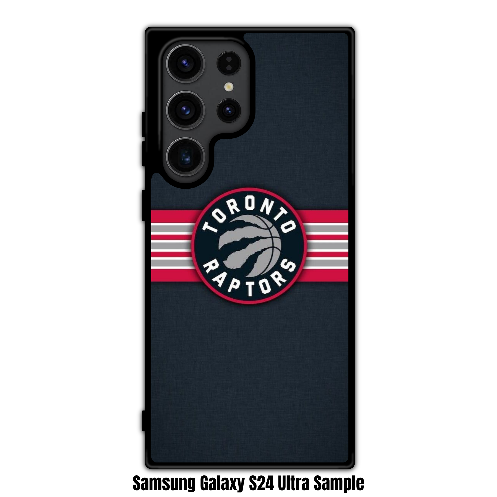 NBA Toronto Raptors Phone Case For iPhone Samsung Galaxy Pixel - Toronto Raptors Logo And Horizontal Stripes On Black Background