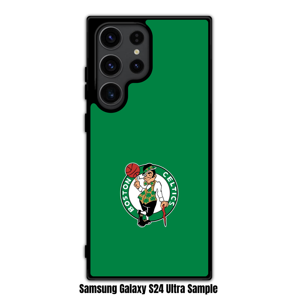 NBA Boston Celtics Phone Case For iPhone Samsung Galaxy Pixel - Boston Celtics Lucky The Leprechaun Logo On Green Background
