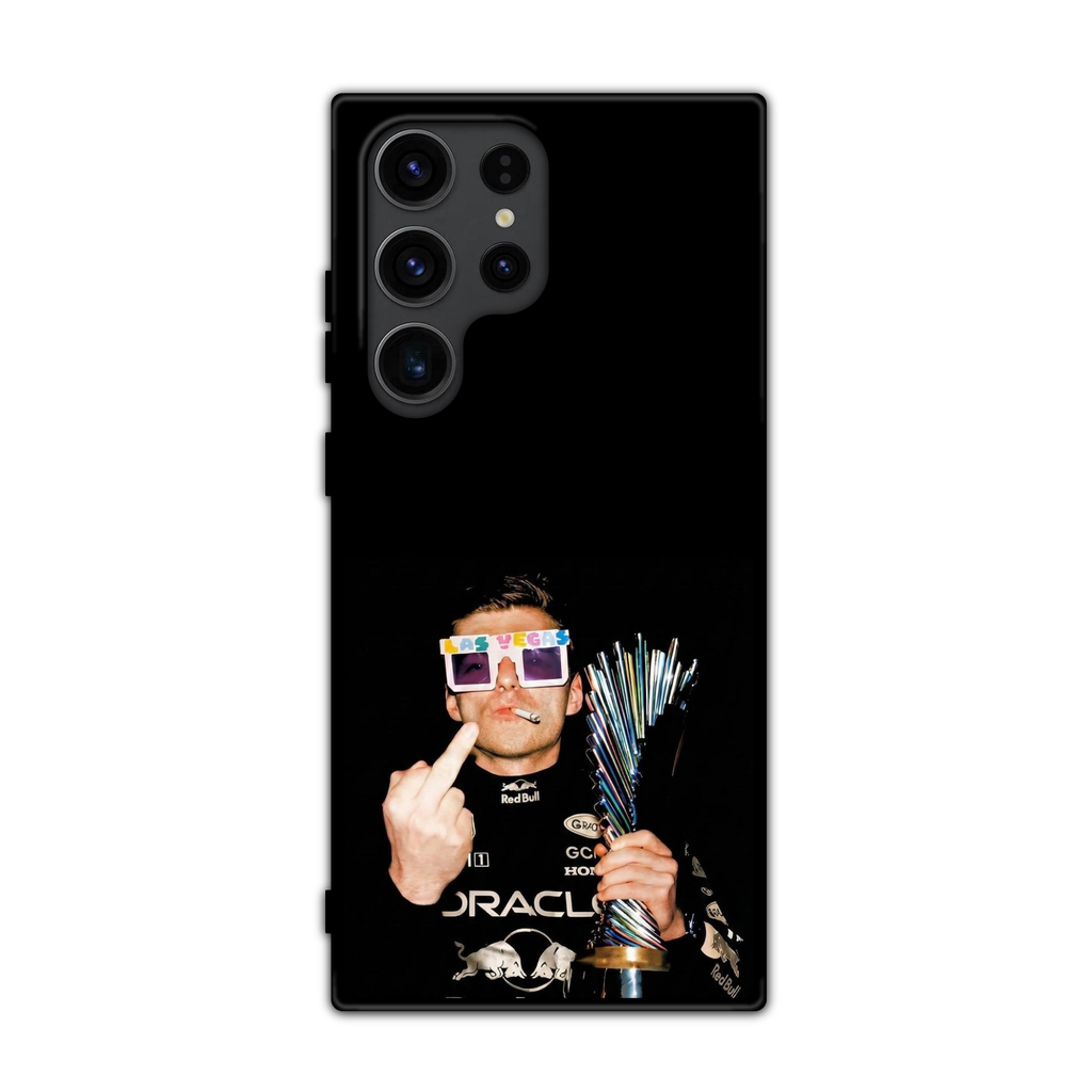 F1 Formula 1 Max Verstappen Phone Case For iPhone Samsung Galaxy Pixel - Max Verstappen The Rockstar Salute Middle Finger Poster
