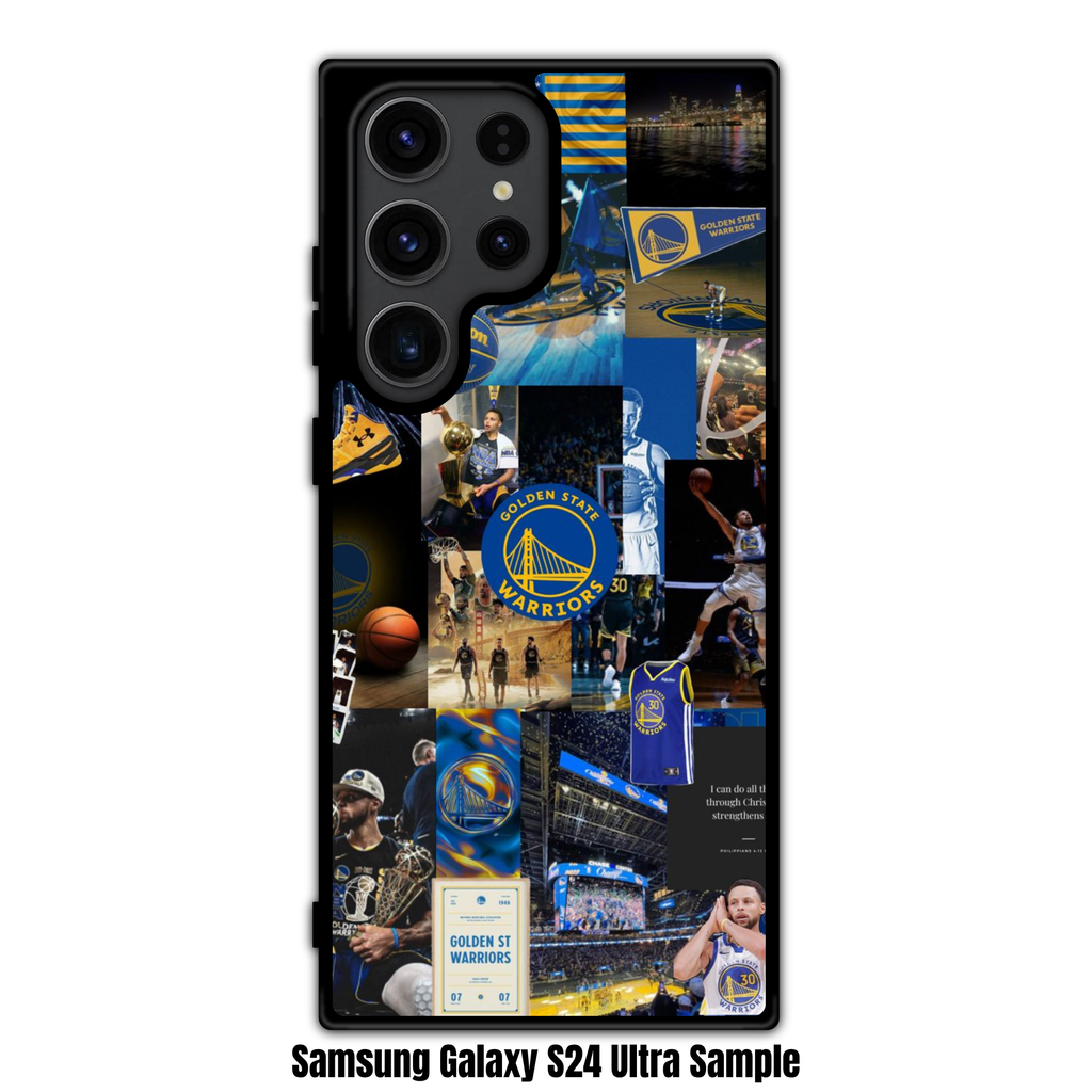 NBA Golden State Warriors Phone Case For iPhone Samsung Galaxy Pixel - Golden State Warriors Logo And Stephen Curry Collage Poster