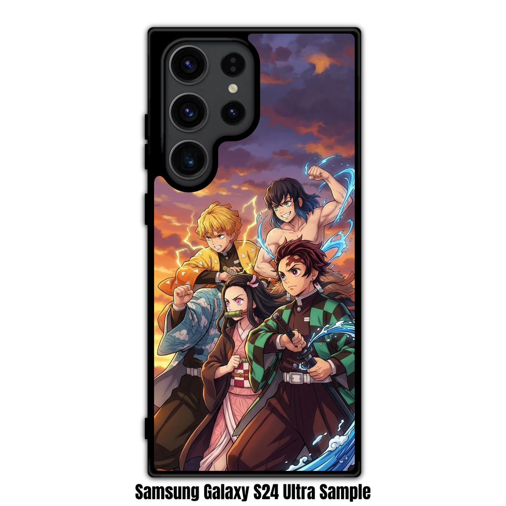 Demon Slayer Phone Case For iPhone Samsung Galaxy Pixel - The Demon Slayer Core Four Sunset Battle Poster