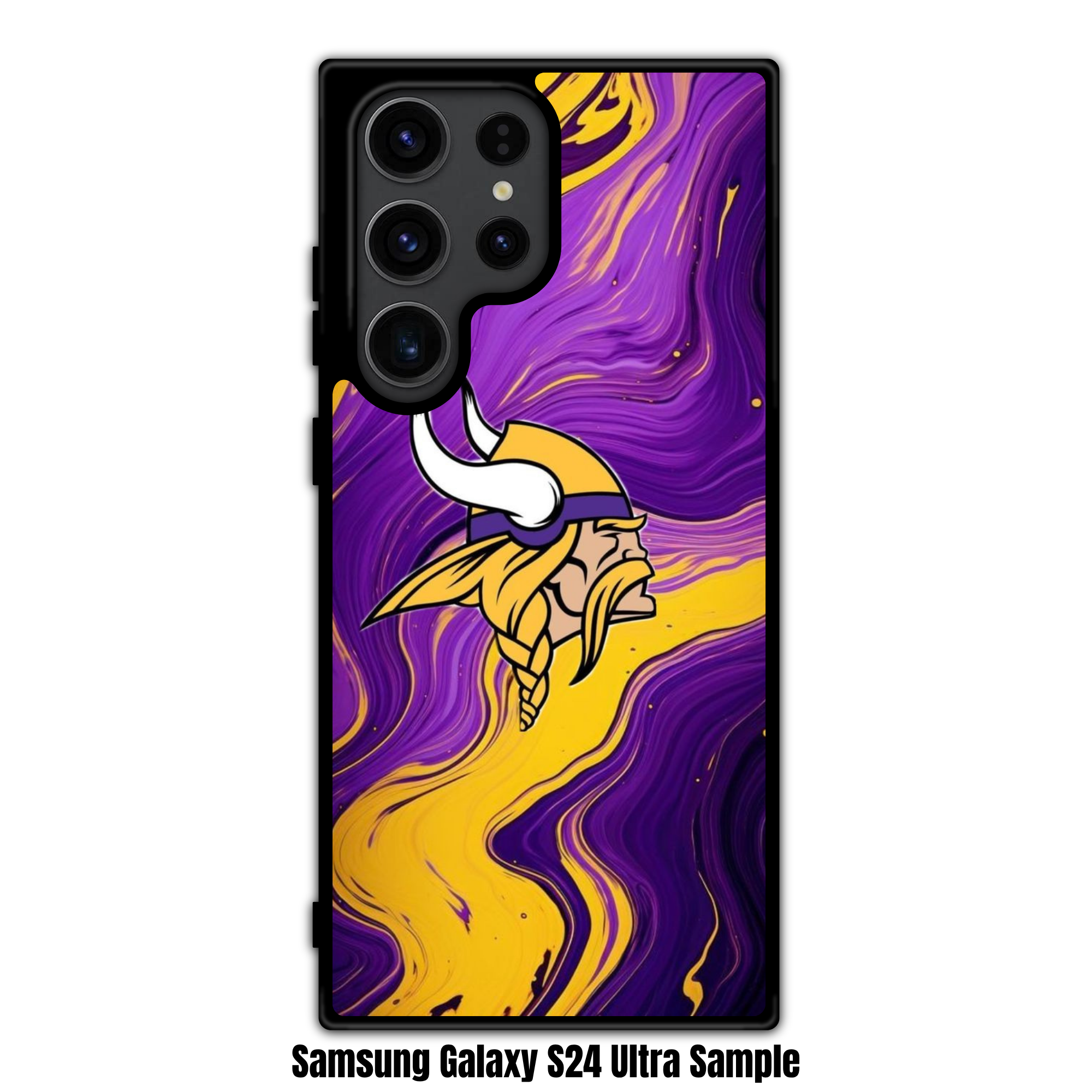 NFL Minnesota Vikings Phone Case For iPhone Samsung Galaxy Pixel - Minnesota Vikings Logo On Purple And Yellow Marble Background